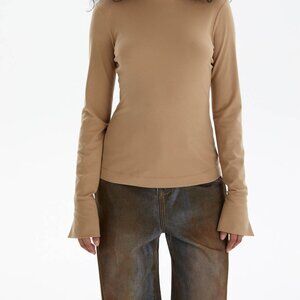 American Apparel Cotton Medium Beige/Nude Turtleneck